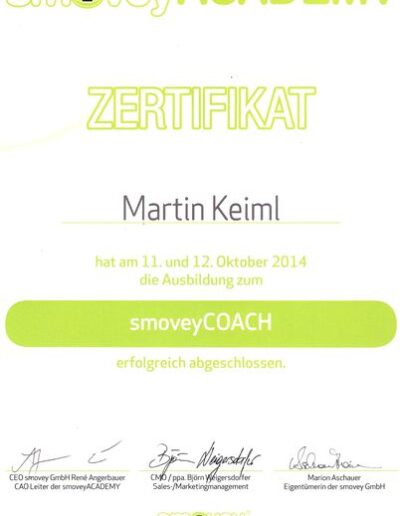 Zeugnis Smovey